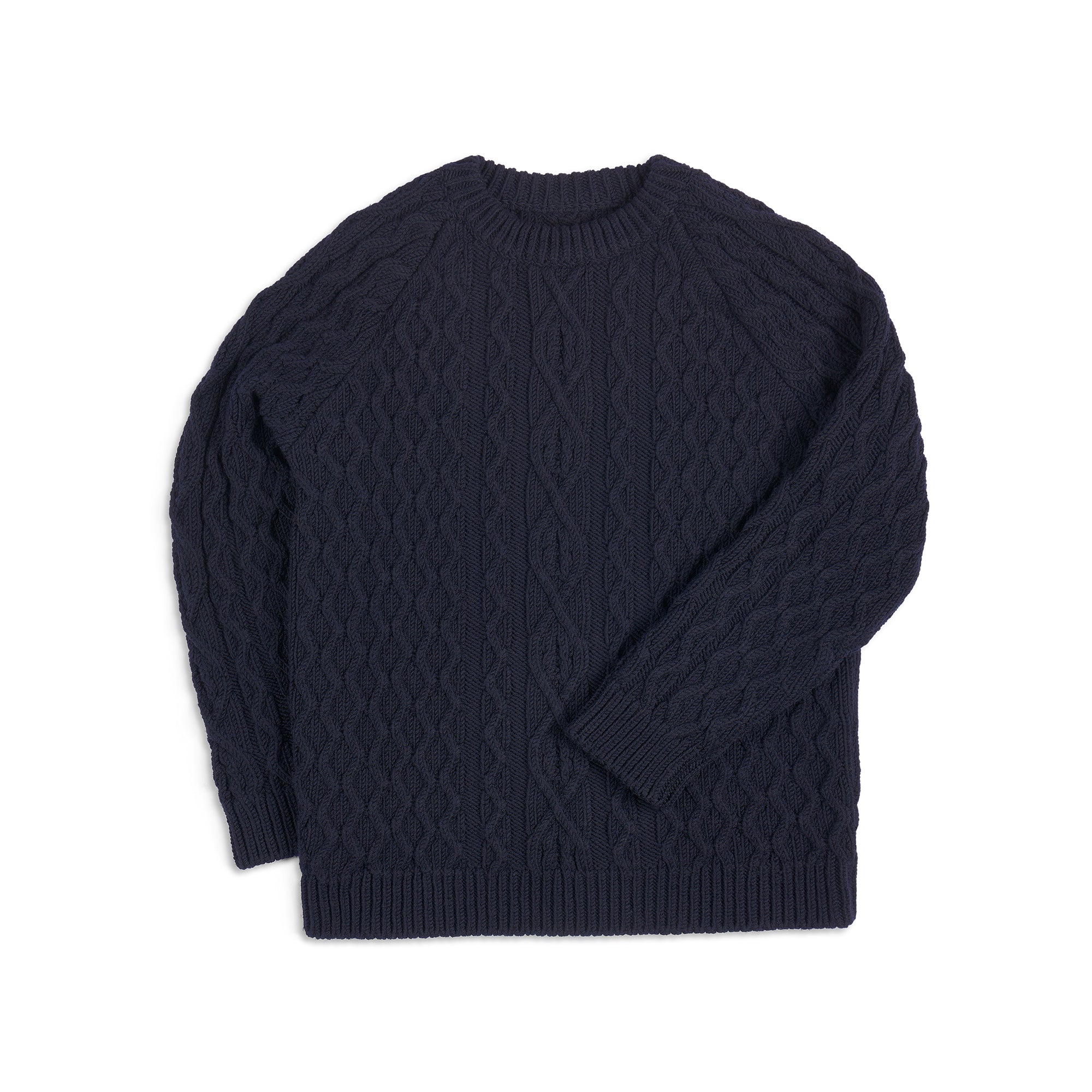 Dark Indigo Woollen Cable Knit Jumper