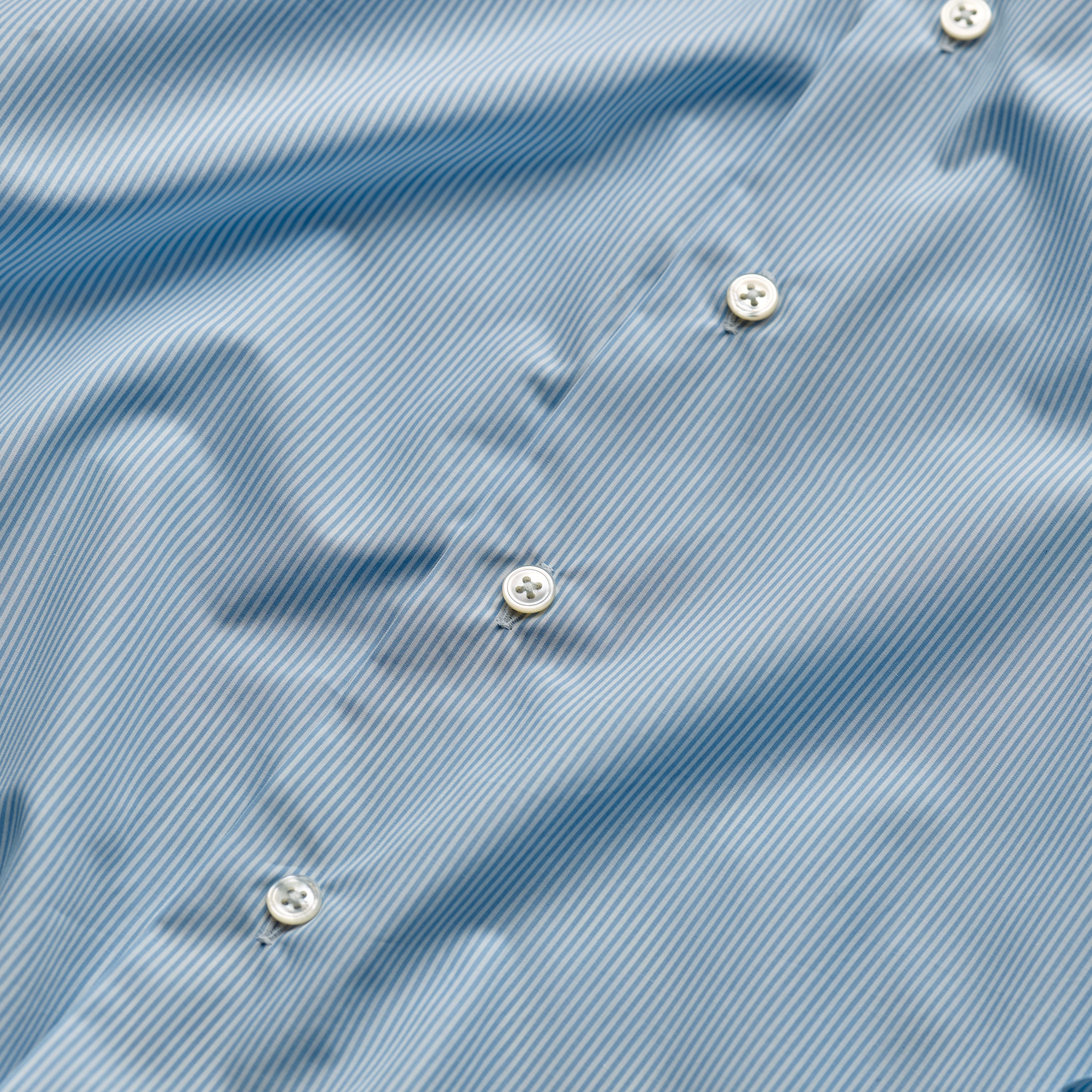Blue & White Striped Carlo Riva Button-Down Double Cuff Shirt