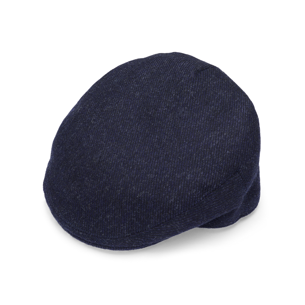 Fox Tweed Char-Navy Twill Fixed Brim Flat Cap