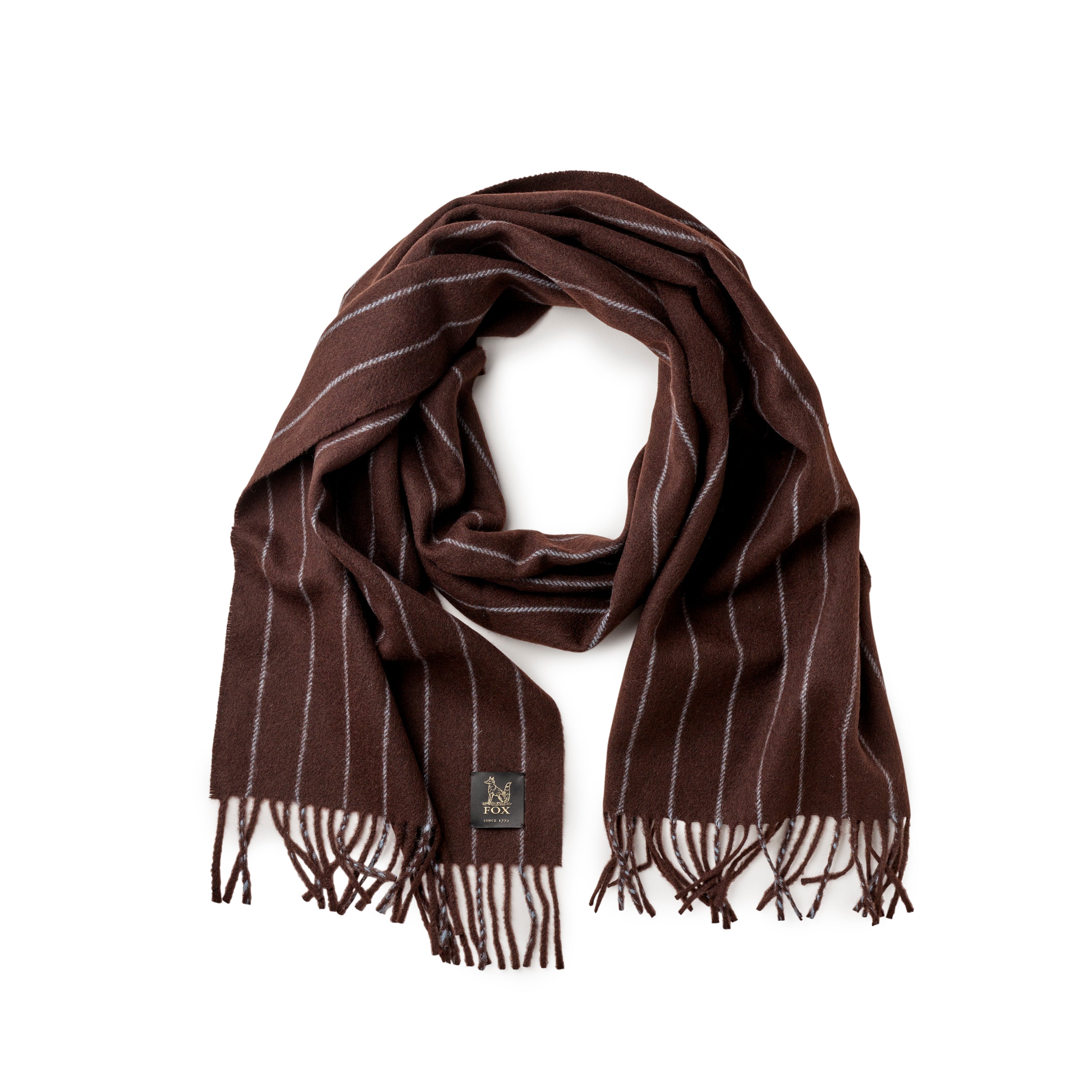 Fox Havana Brown and Smoke Grey Cashmere Scarf