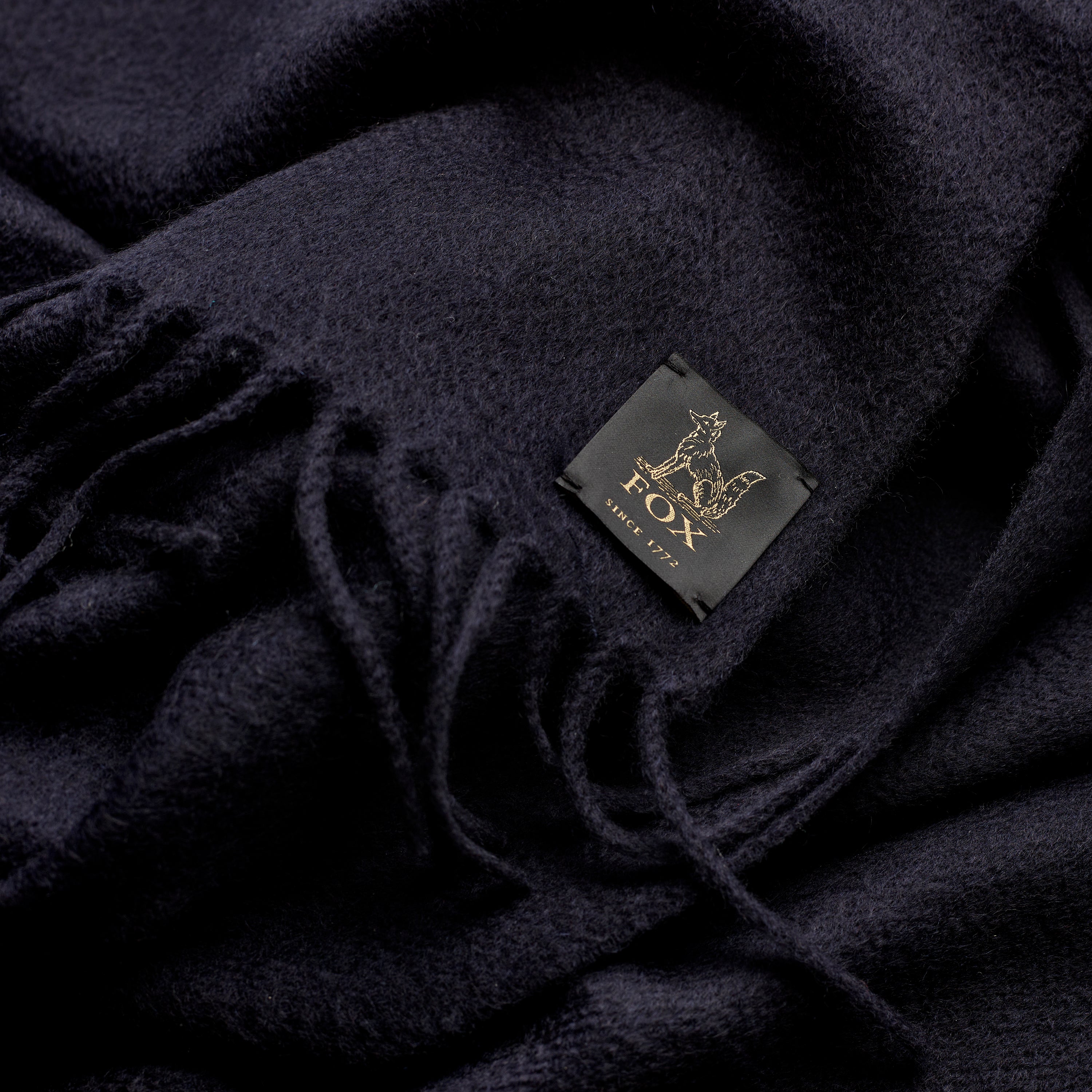 Fox Navy Cashmere Scarf