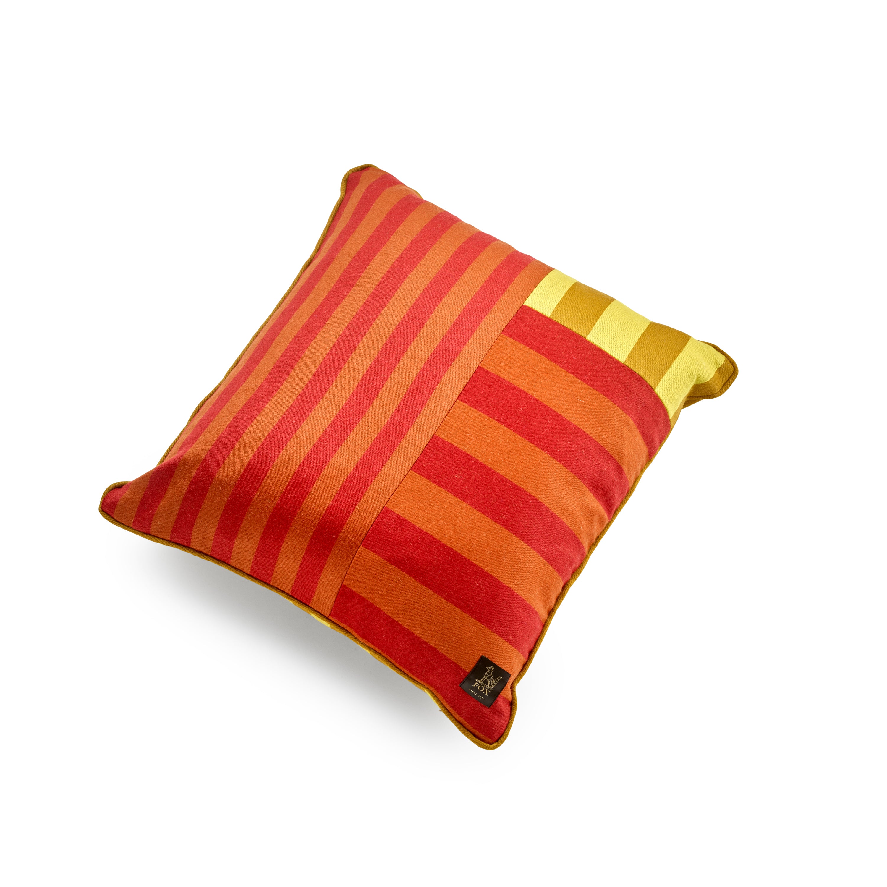 Fox Stripe Red & Yellow Cushion Cover