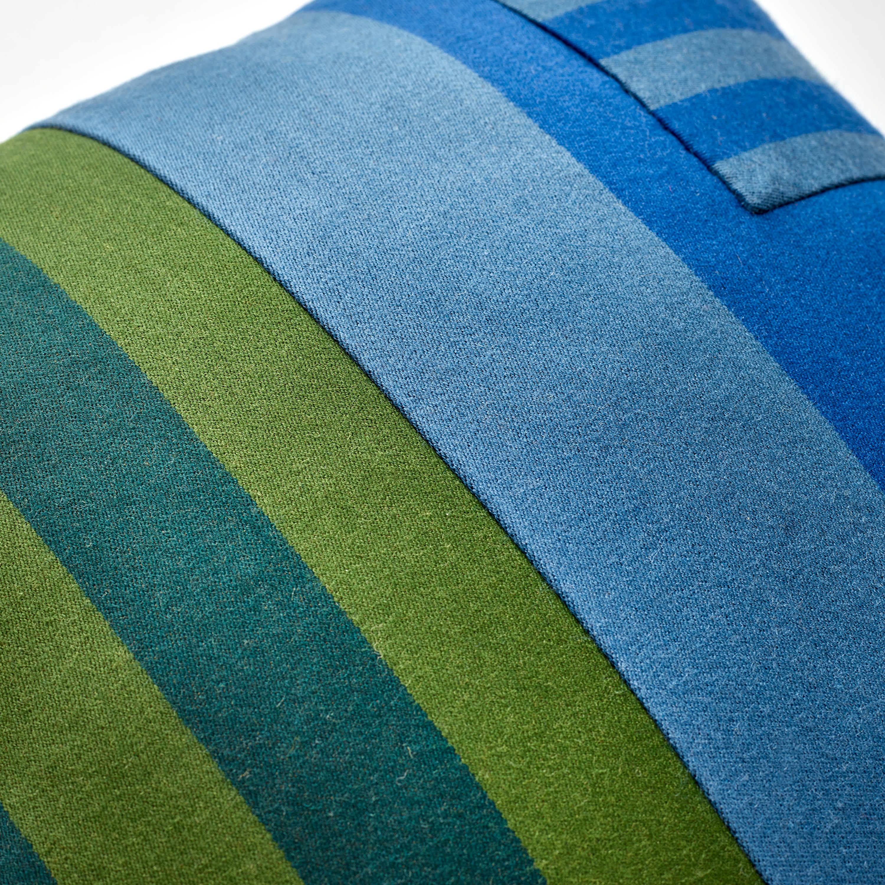 Fox Stripe Blue & Green Cushion Cover