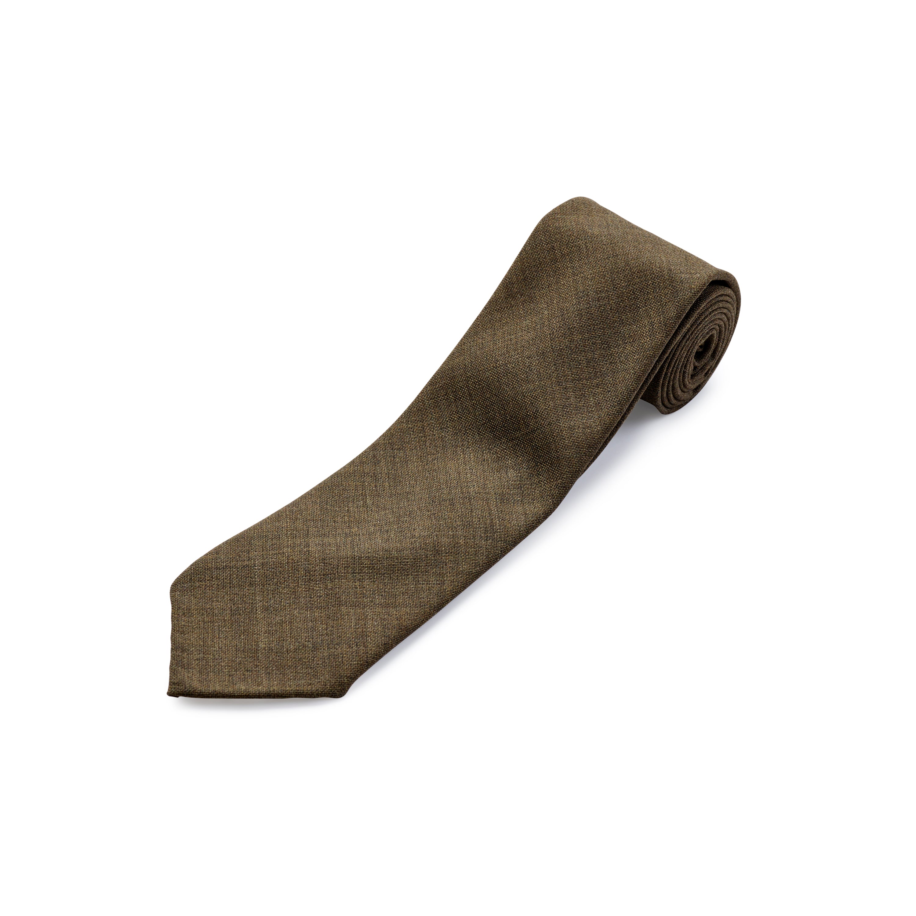 Fox 3 Fold Olive Worsted Tie