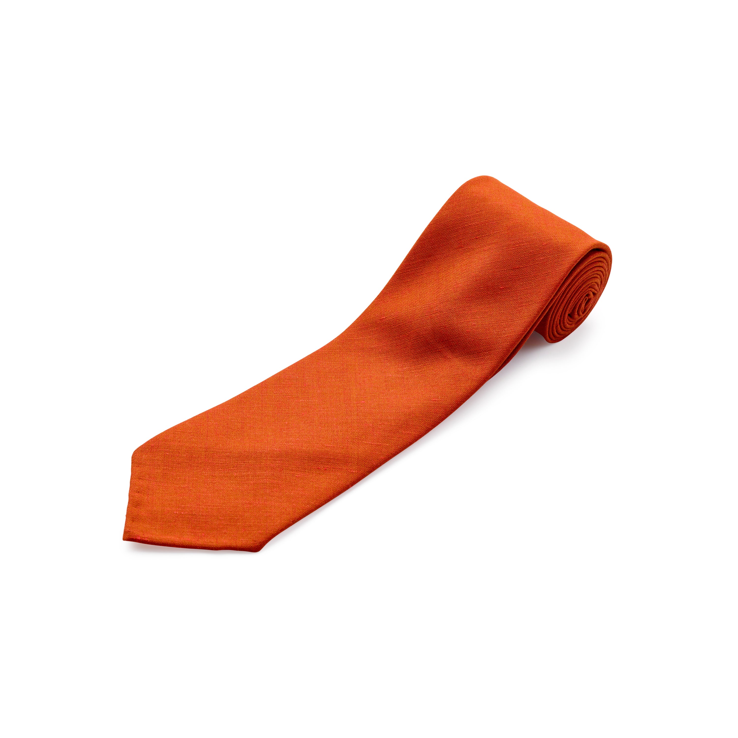 Fox 3 Fold Terracotta Wool Linen Tie