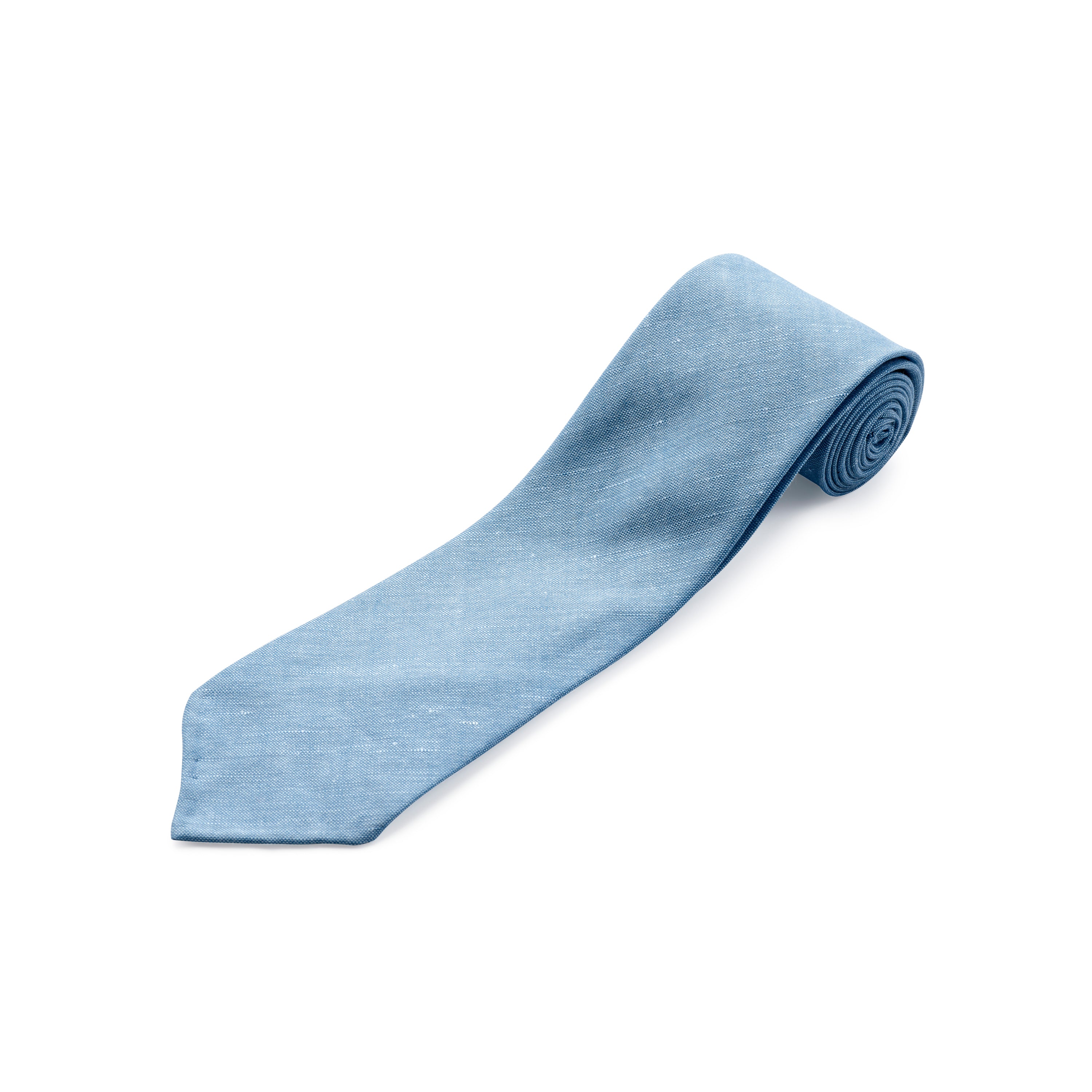 Fox 3 Fold Sky Blue Wool Linen Tie