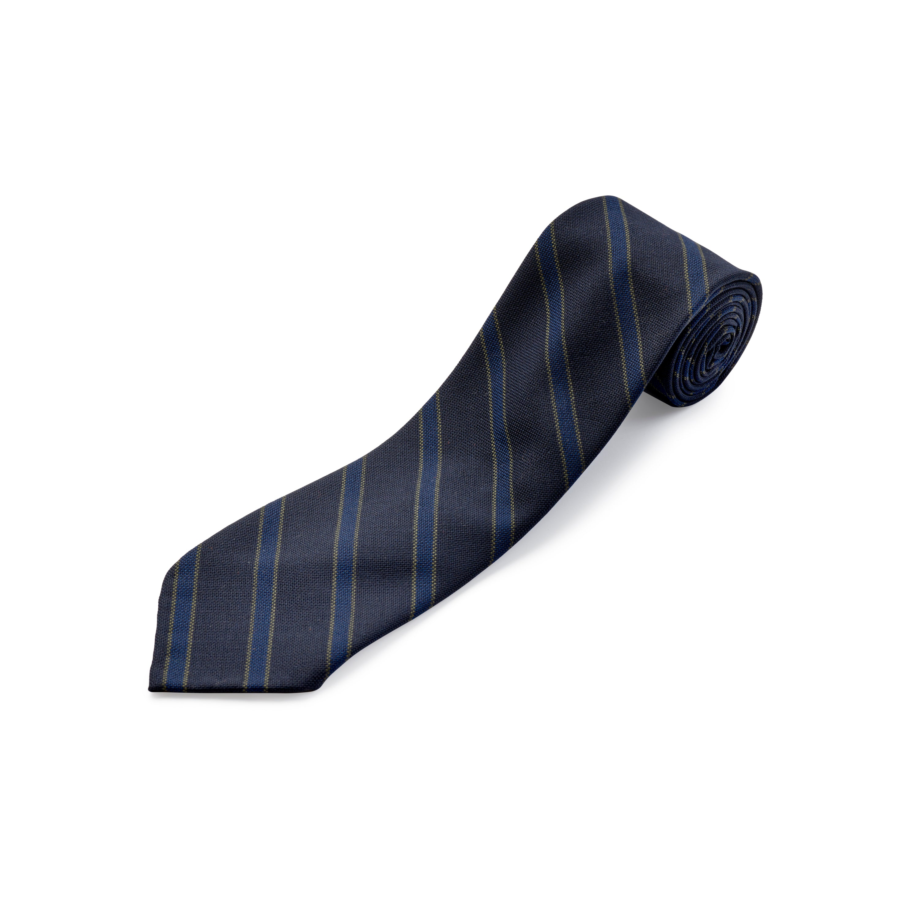 Fox 3 Fold Navy Blue Stripes Worsted Tie