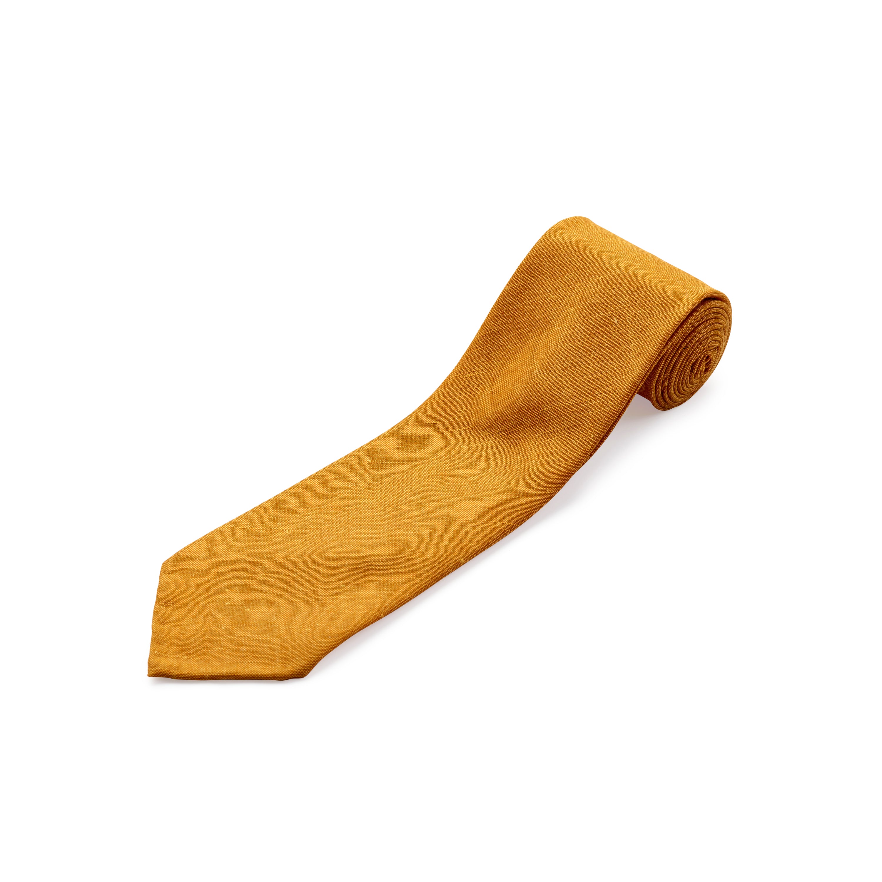 Fox 3 Fold Honey Yellow Wool Linen Tie