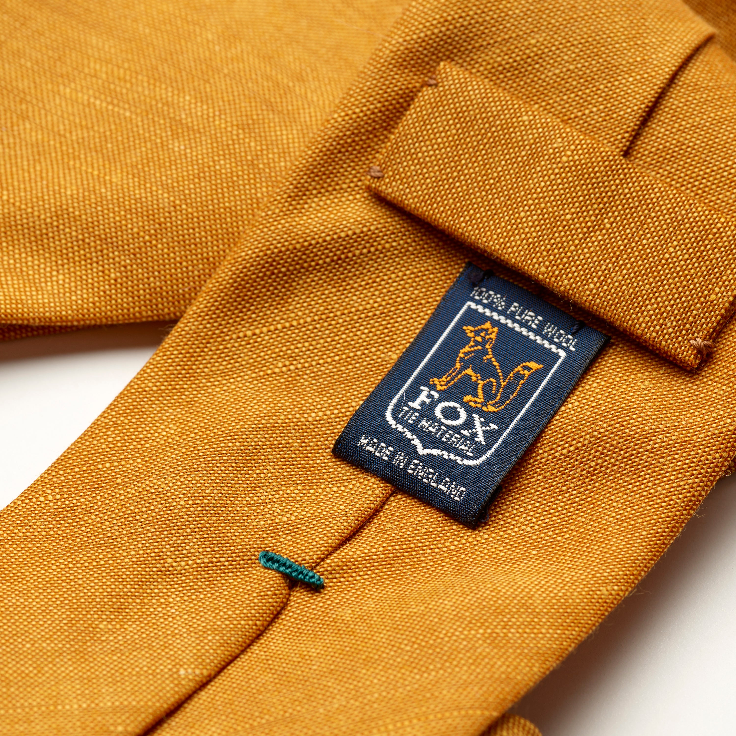 Fox 3 Fold Honey Yellow Wool Linen Tie