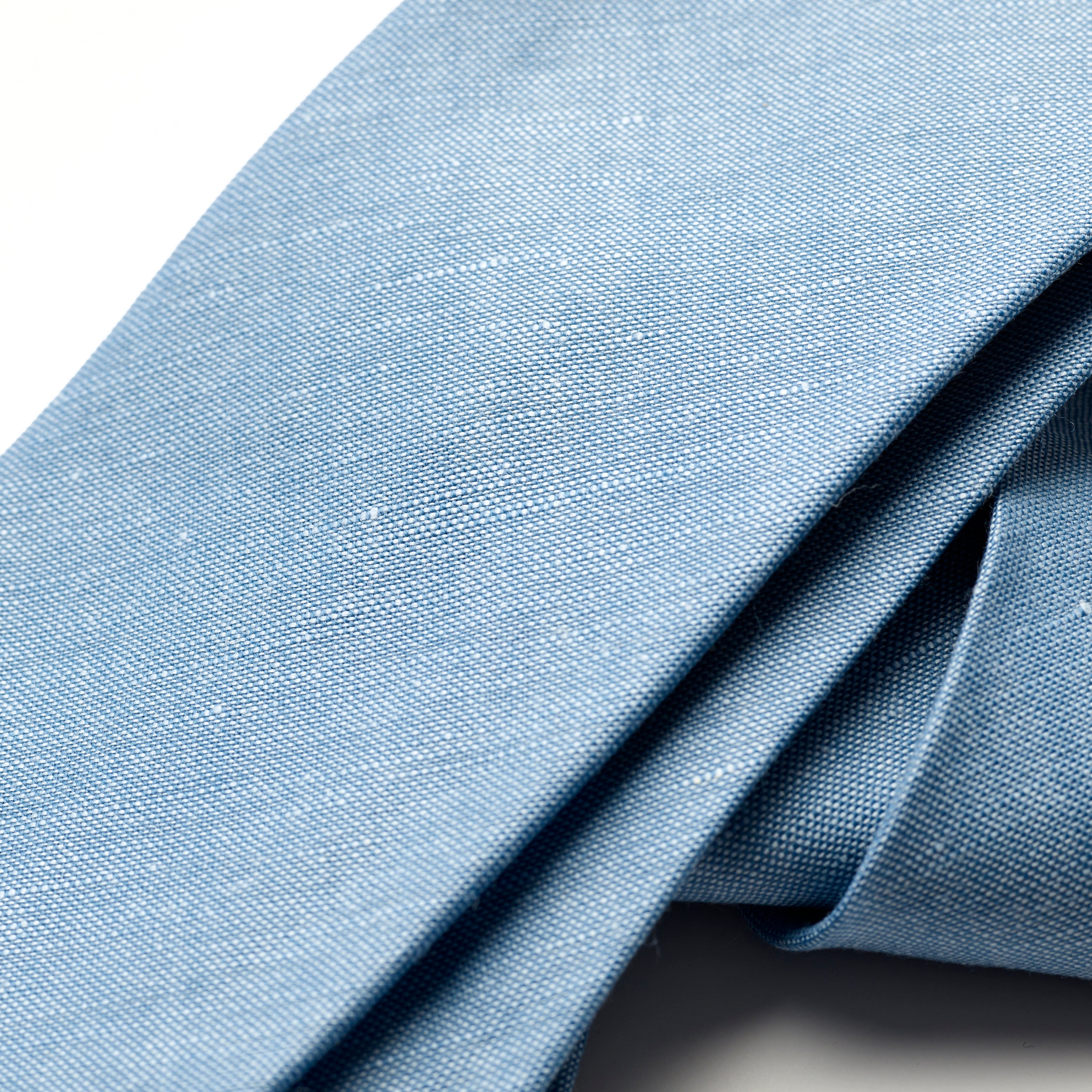 Fox 3 Fold Sky Blue Wool Linen Tie