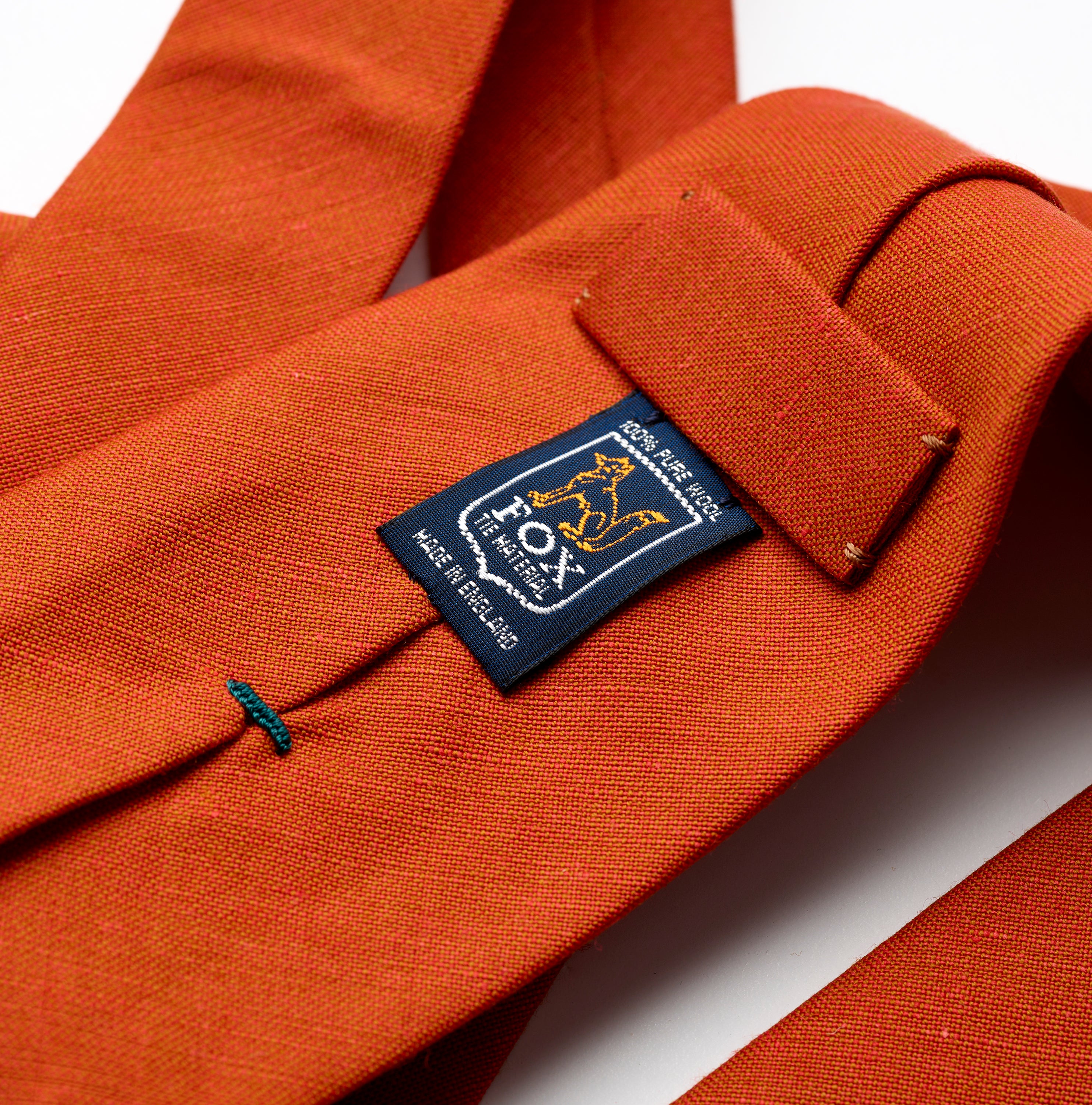 Fox 3 Fold Terracotta Wool Linen Tie