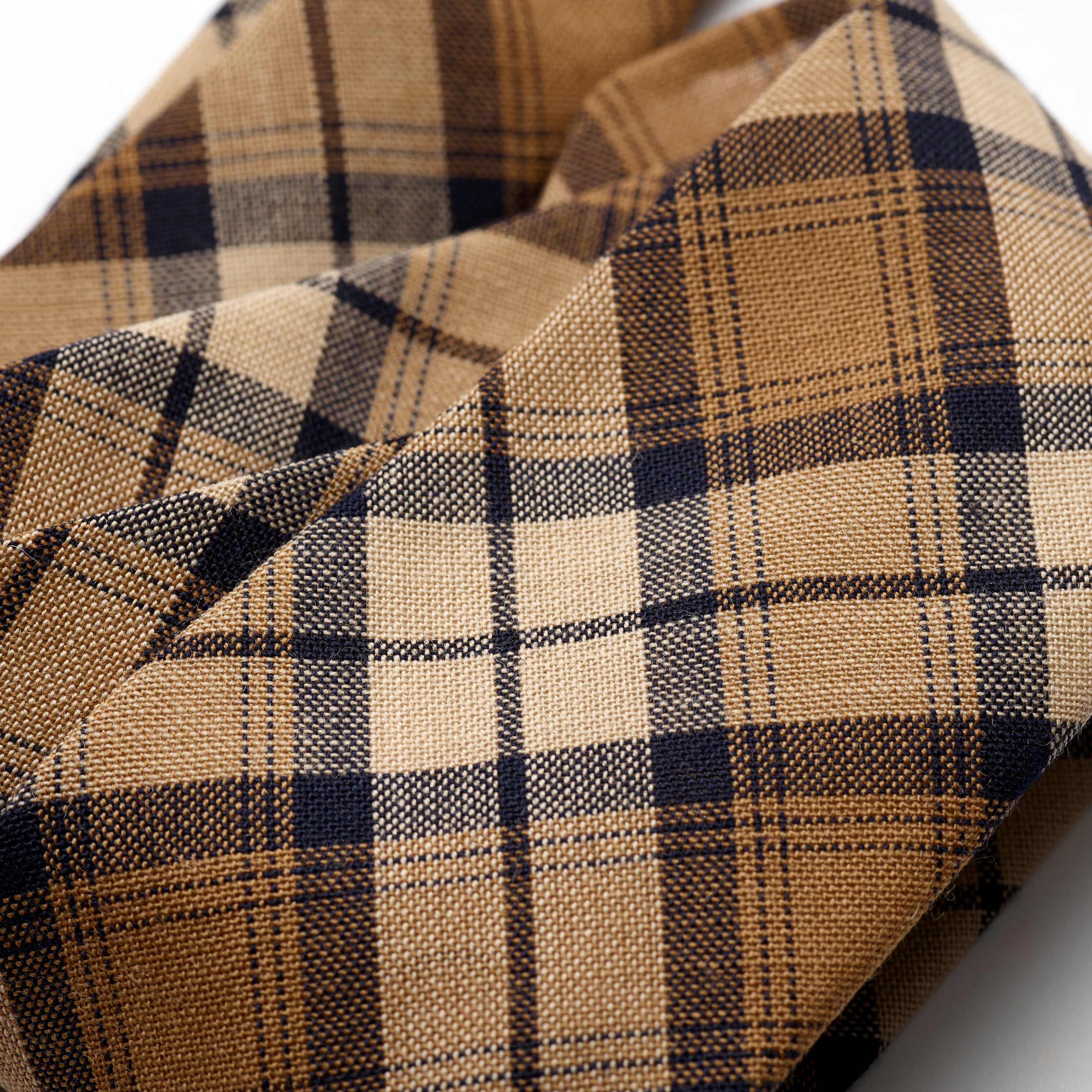 Fox 3 Fold Worsted Carmel Check Tie