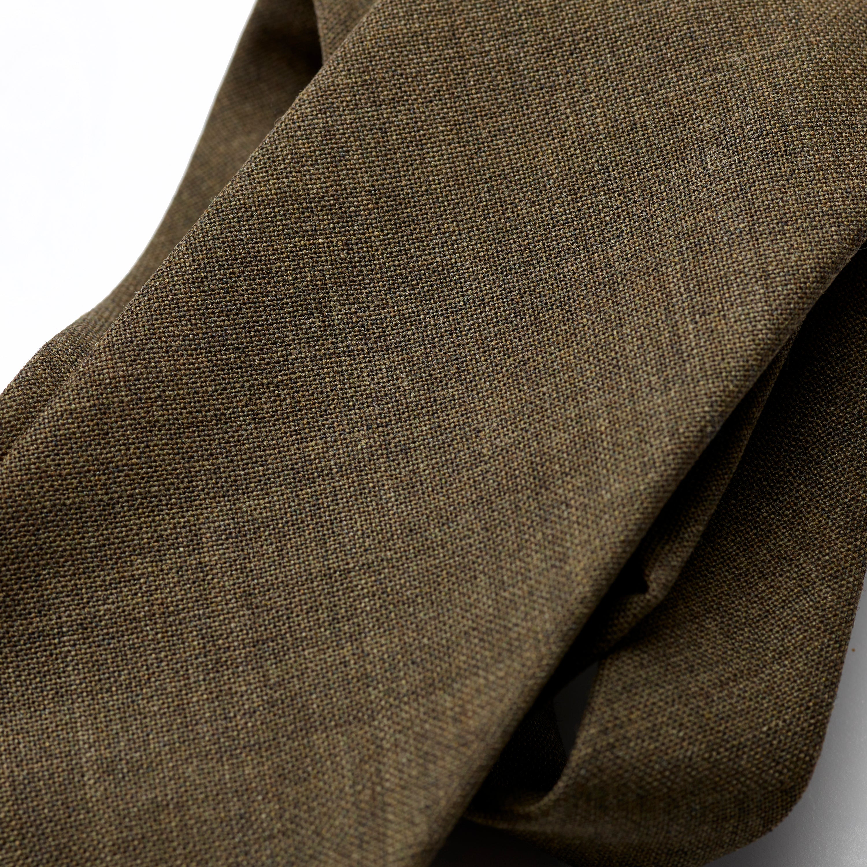 Fox 3 Fold Olive Worsted Tie