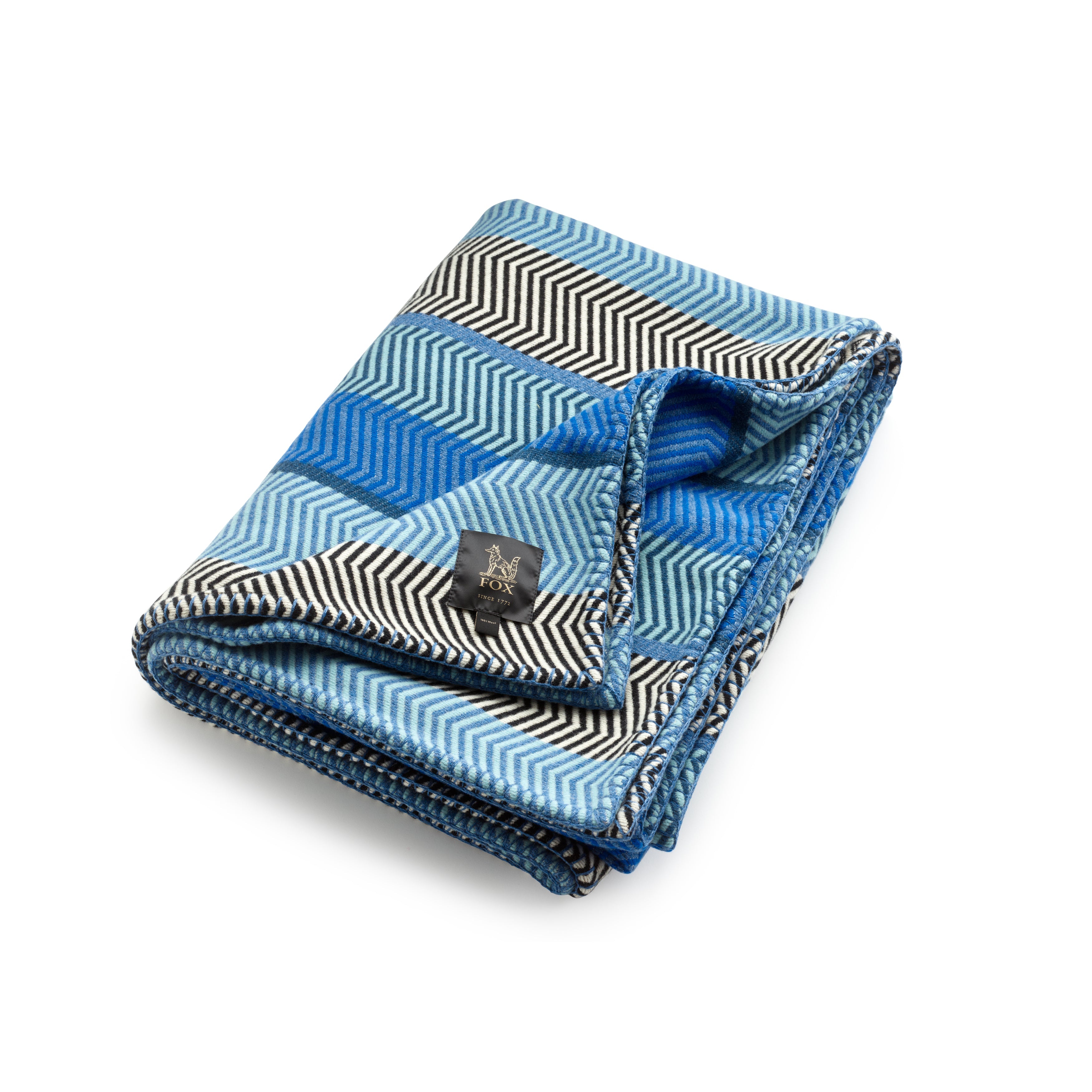 Fox Ocean Herringbone Stripe Throw