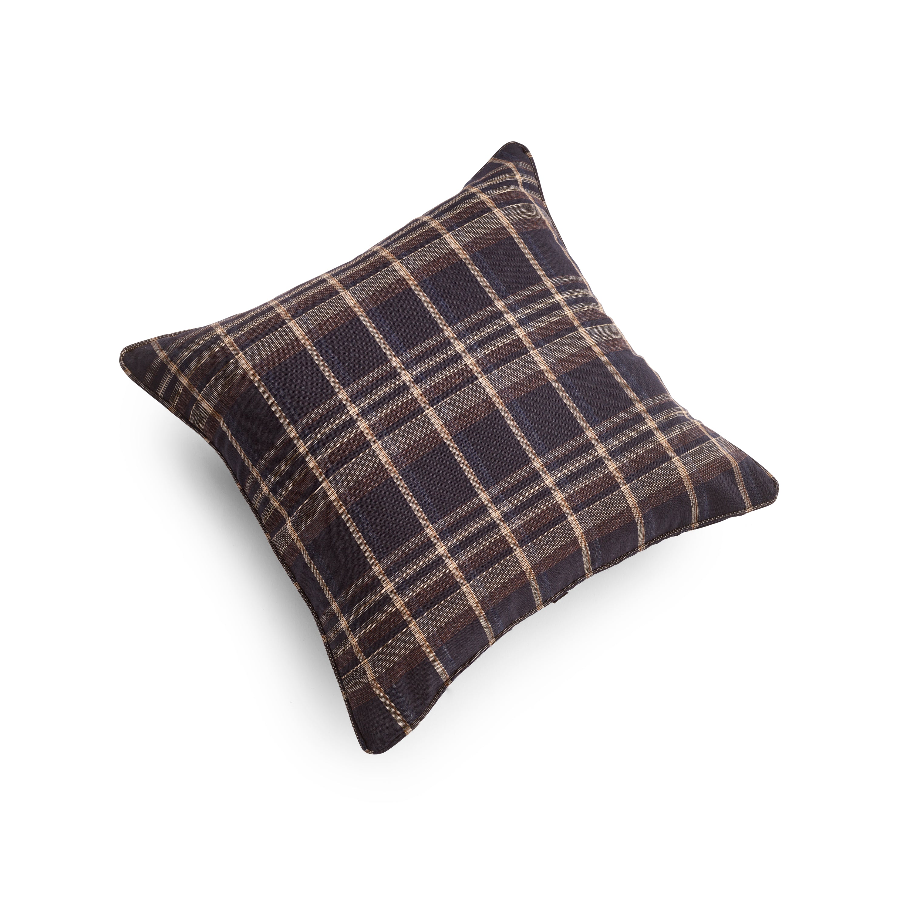 Navy store tartan cushions