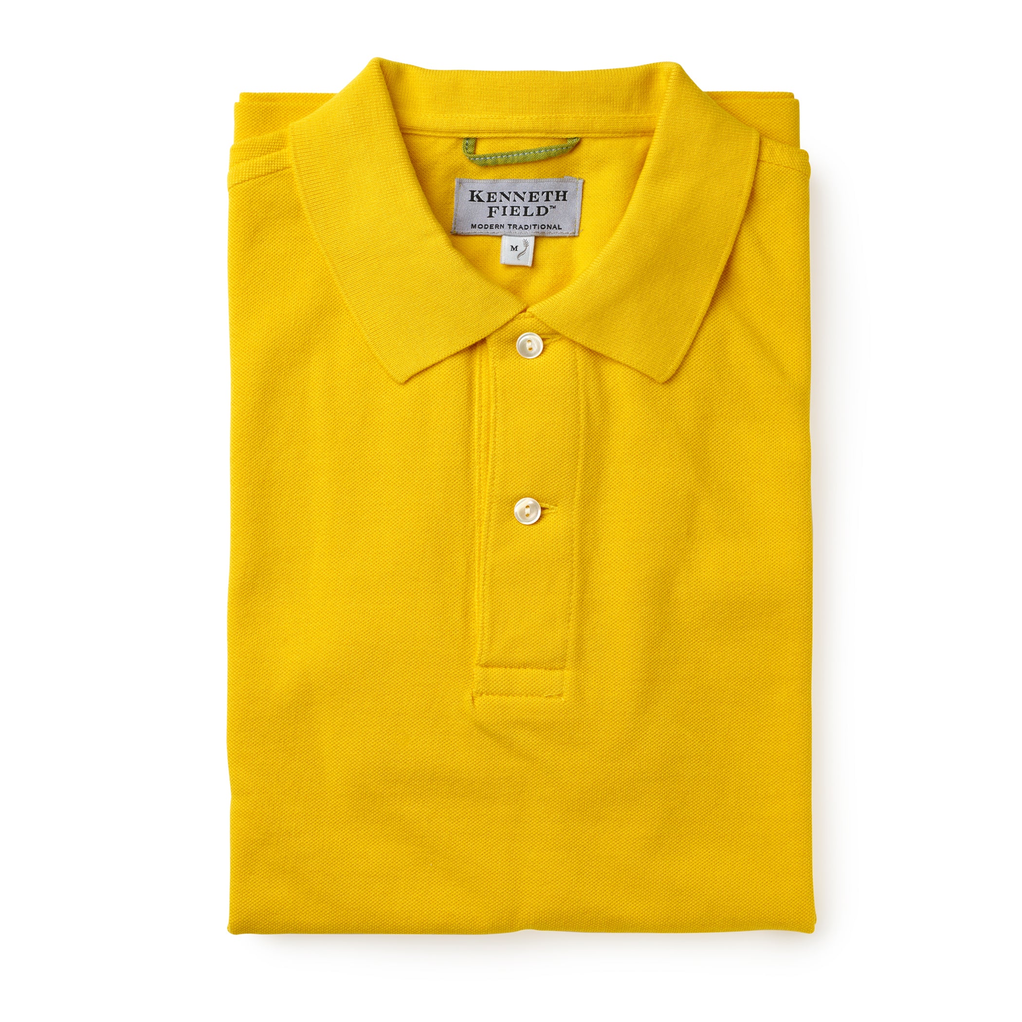 Kenneth Field Riviera Yellow Short Sleeve Knitted Piqué Polo Shirt