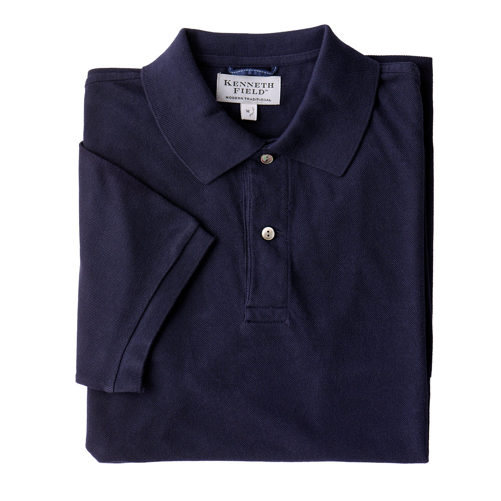 Kenneth Field Riviera Navy Short Sleeve Knitted Piqué Polo Shirt