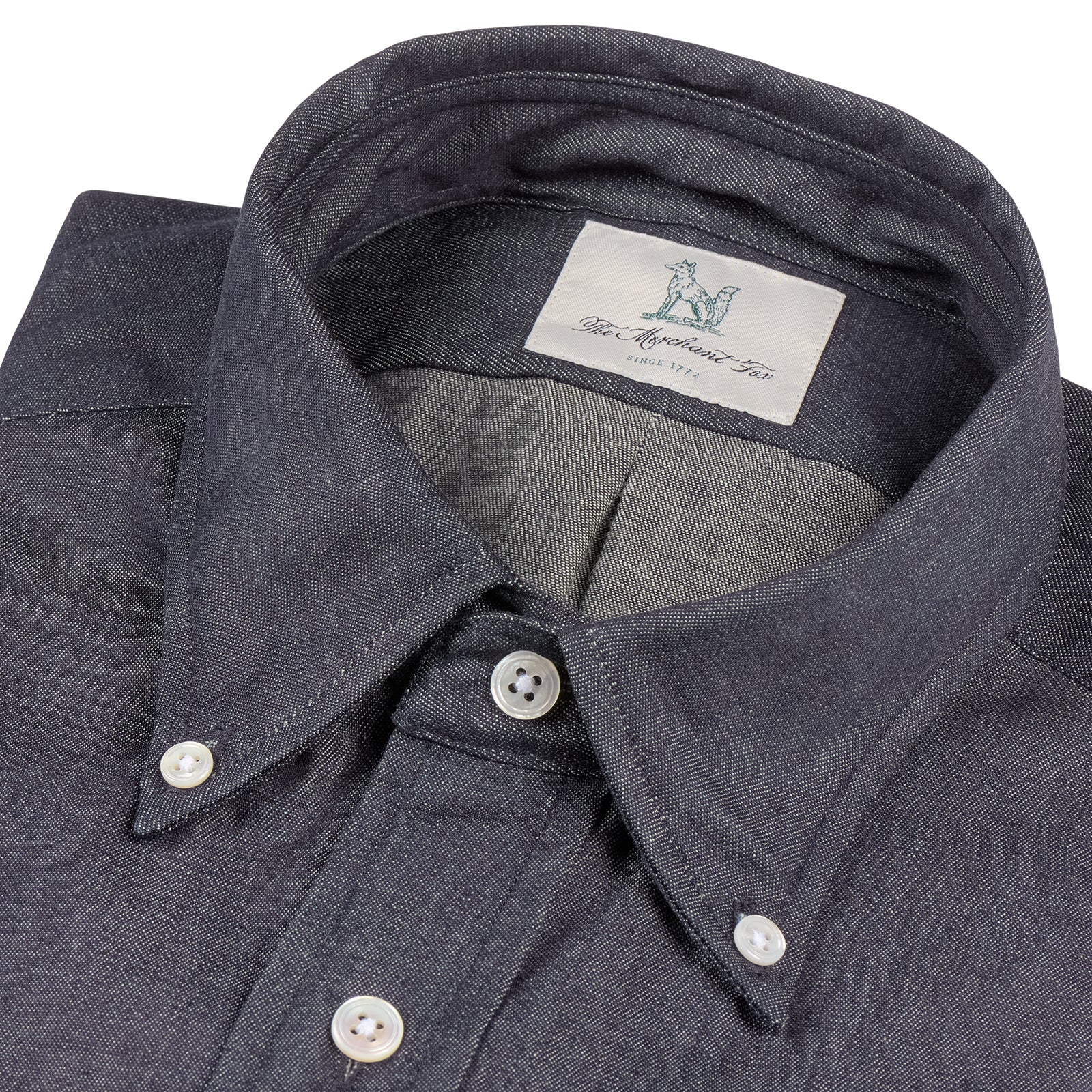 Fox Dark Chambray Blue Button Down Casual Shirt